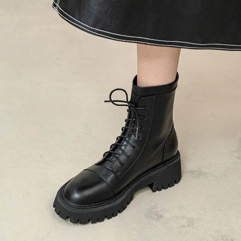 Thick-Soled Women's Martin Boots in British Style