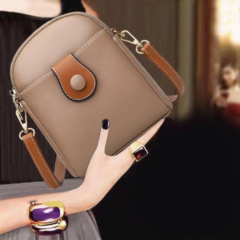 Fashionable Women's Soft Leather Crossbody Satchel Bag