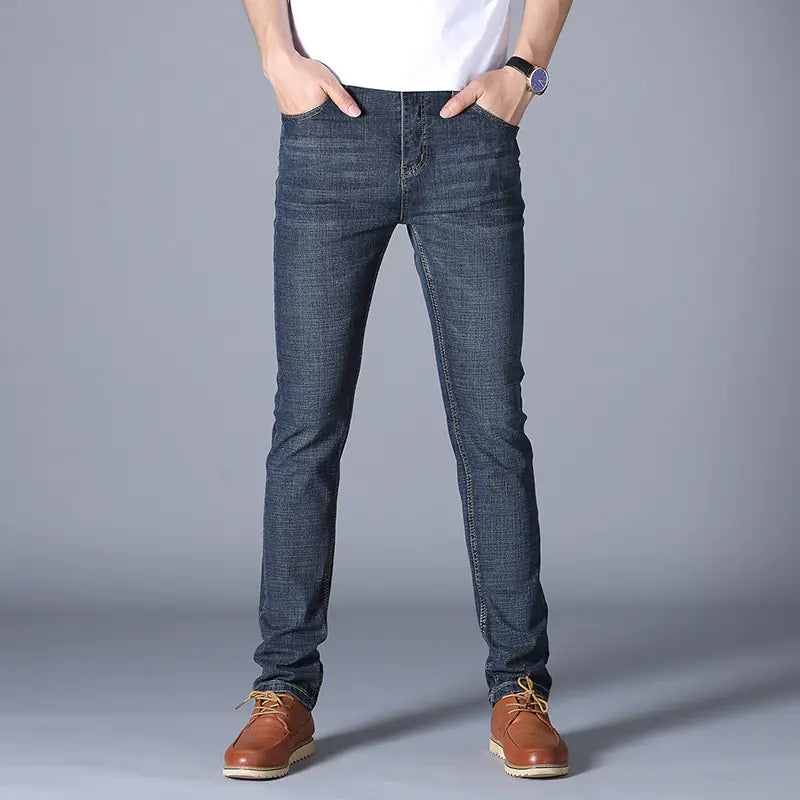 Wthinlee Men's Loose Fit Stretch Denim Business Pants