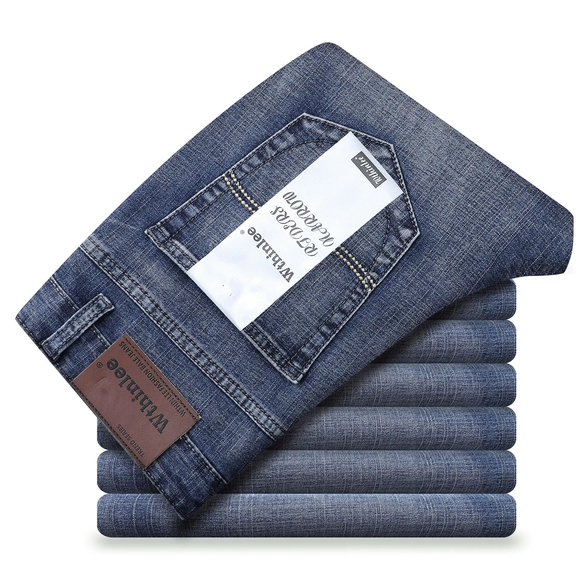 Wthinlee Men's Loose Fit Stretch Denim Business Pants