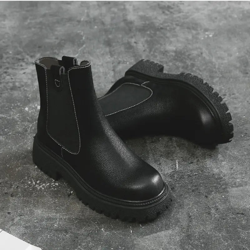 Botas Martin retro de mujer con suela y tacón gruesos