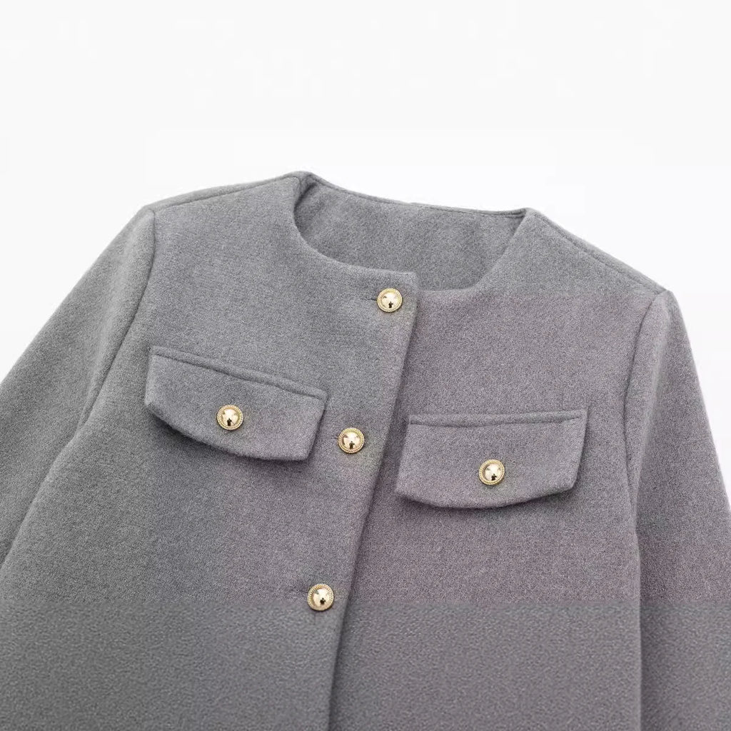 Fashion Casual Flip Trim Short Jacket for Women