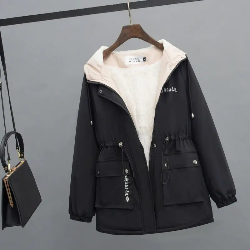 Thickened Velvet Padded Coat for Women