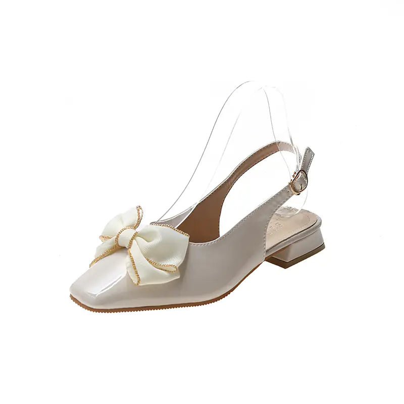 Damen-Sommer-Baotou-Sandalen mit Schleife und dickem Absatz