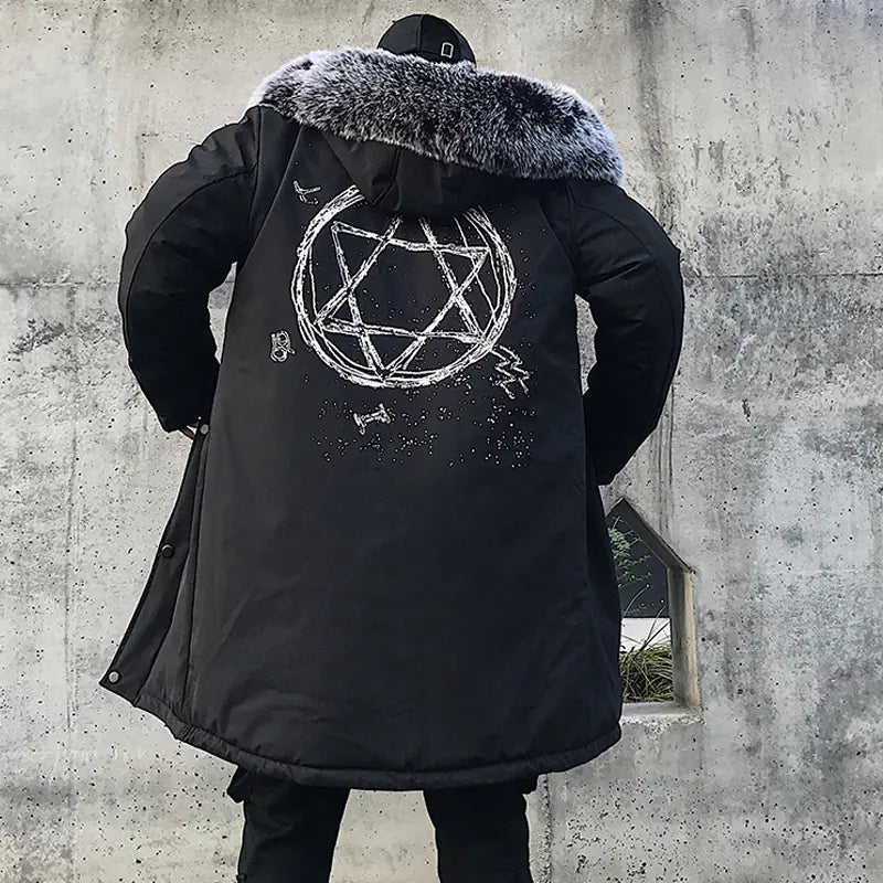 Fashionable Thick Warm Hooded Men's Cotton Jacket