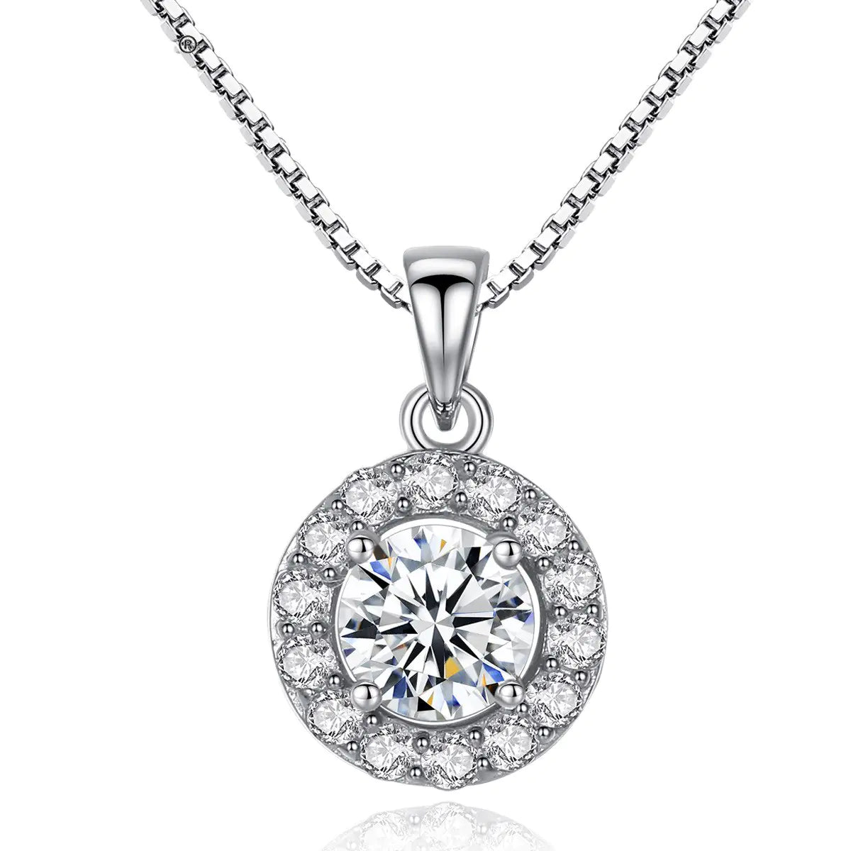 S925 Silver Pendant with Simulated Diamond Design