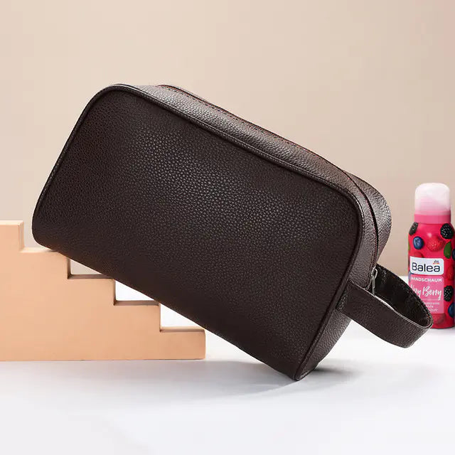 LAYRUSSI Waterproof PU Leather Makeup and Toiletries Bag