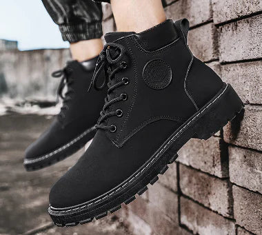 Men's Round Toe British Style Tooling Boots