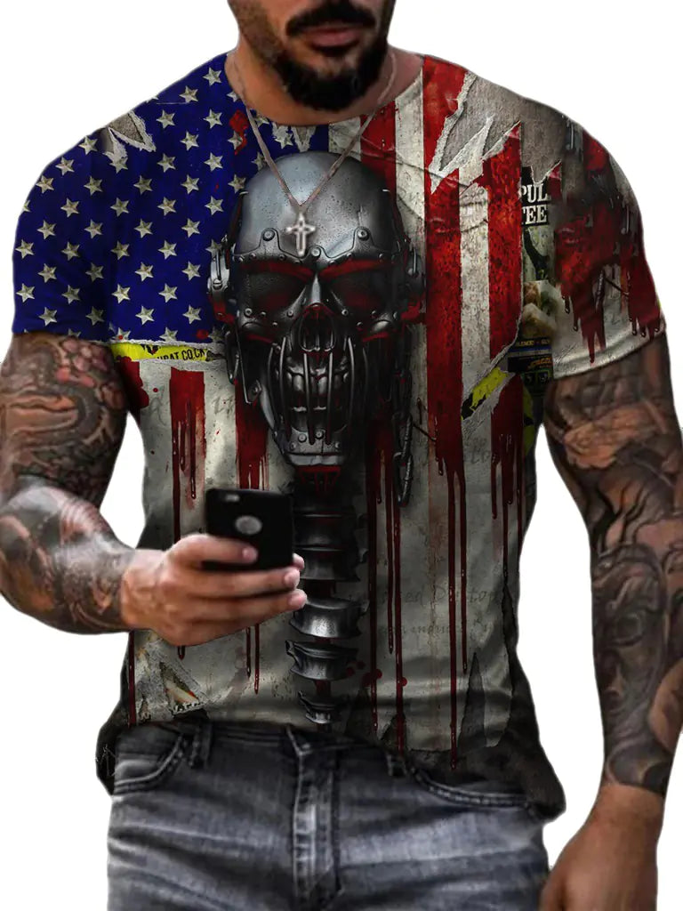 Men's Short Sleeve T-Shirt 3D Digital Print GULF