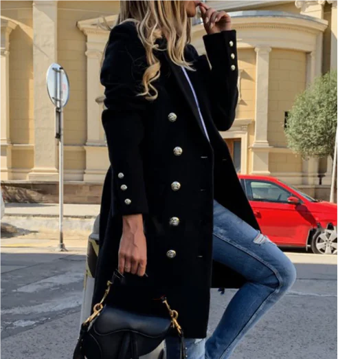 Vintage Elegant Double Breasted Long Trench Coat for Women