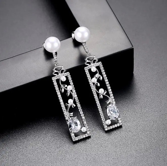 Pearl Earrings, Opal Earrings, Creative Long Earrings
