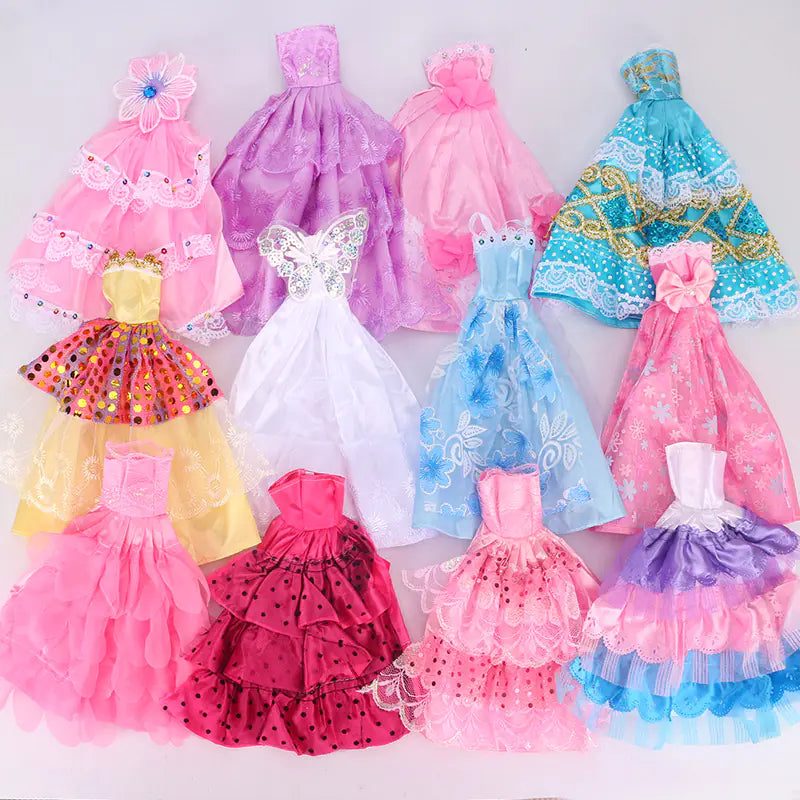 10-Piece Random Dress Set for Barbie Dolls