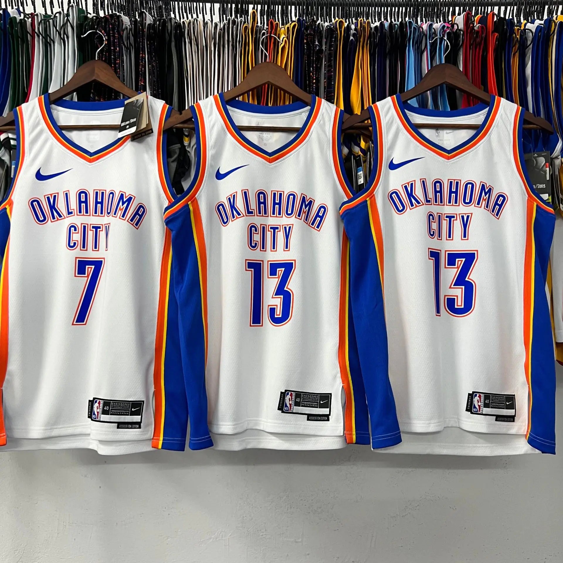 NBA 23 Season Thunder Team Jerseys: Durant, George, Harden, Anthony, Paul