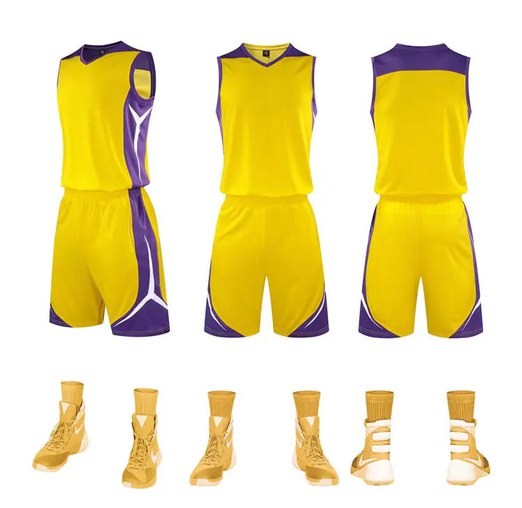 Men's College Basketball Uniform Set with Custom Shorts