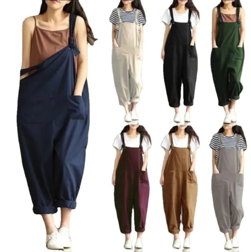 Casual Long Pants for Women with Blue Cotton Strap