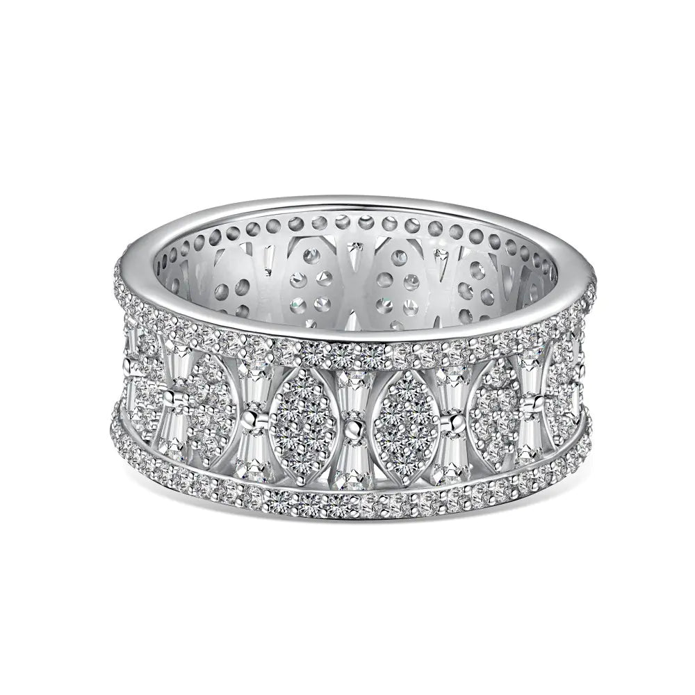 S925 Silver Zirconia Simulated Diamond Ring Stack