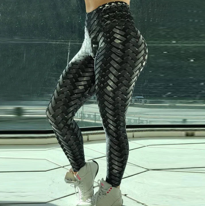 High Waist Printed Yoga Leggings with Stretch