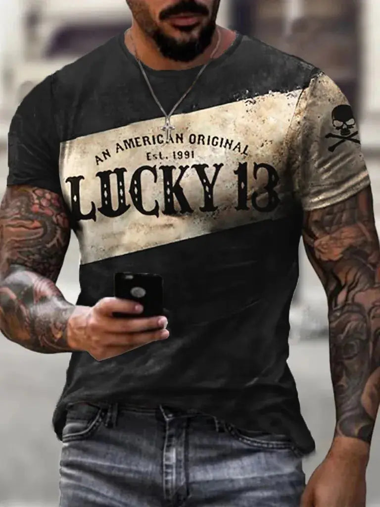 Men's Casual 3D Digital Print Short Sleeve T-Shirt