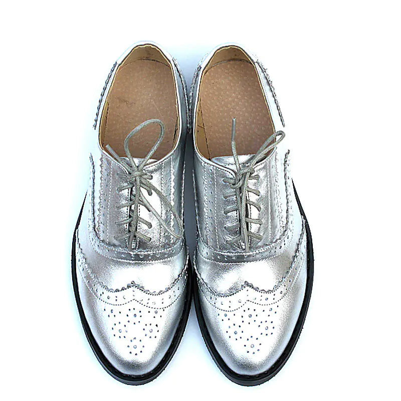 Women's British Style Pointed Toe Leather Flats