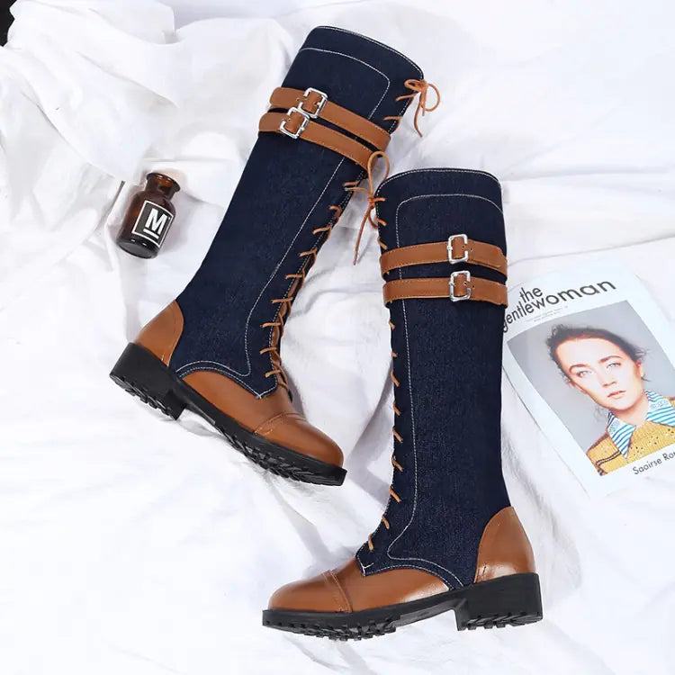 Autumn Women's Over-the-Knee Denim Boots