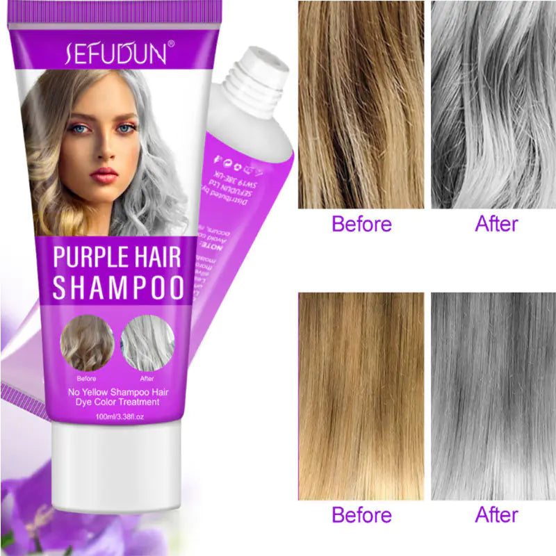 Yellow Brass Tone Remover Shampoo & Purple Hair Mask