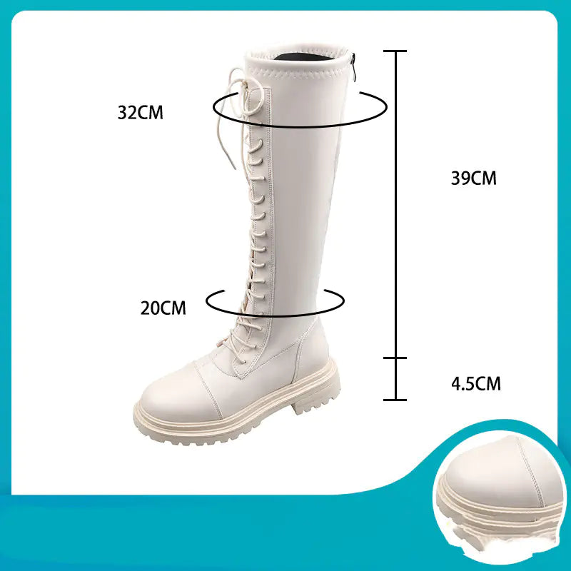 Breathable Leather Martin Boots with Thick Sole