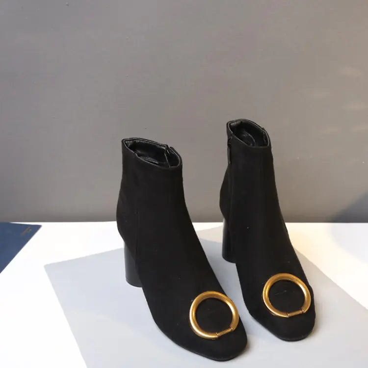 Classic Chunky Heel British Style Women's Boots