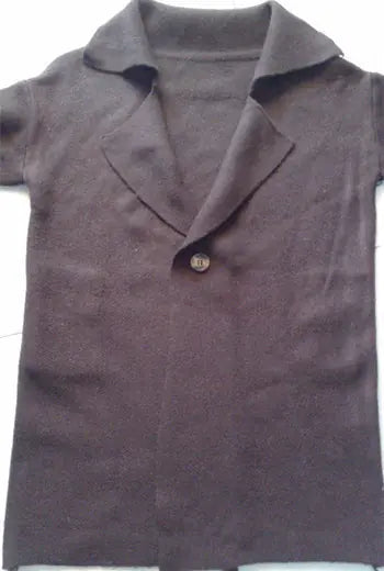 Mid-Length Suit Collar Knitted Jacket for Women