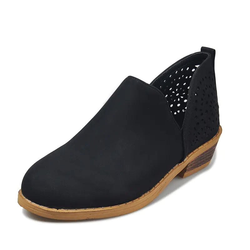 Spitze Stiefeletten für Damen mit Blockabsatz