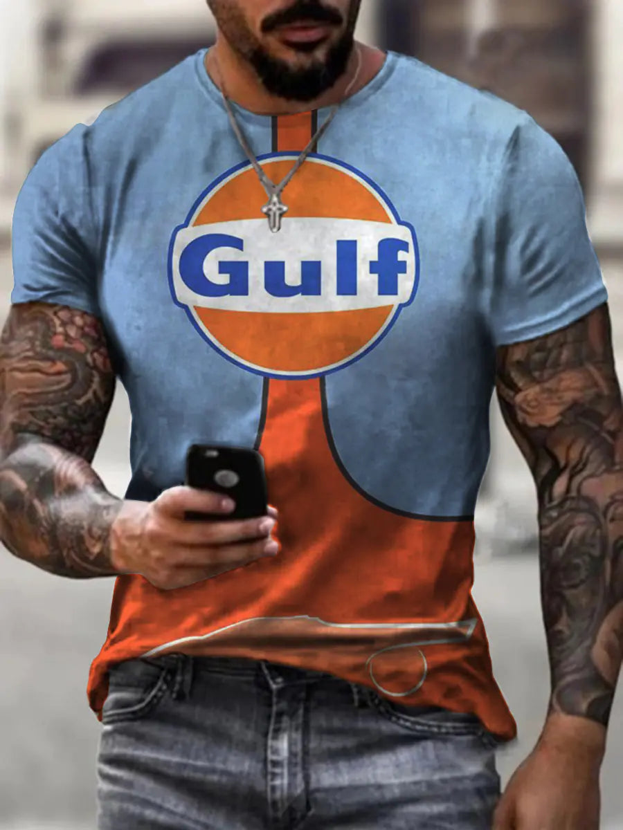Men's Short Sleeve T-Shirt 3D Digital Print GULF