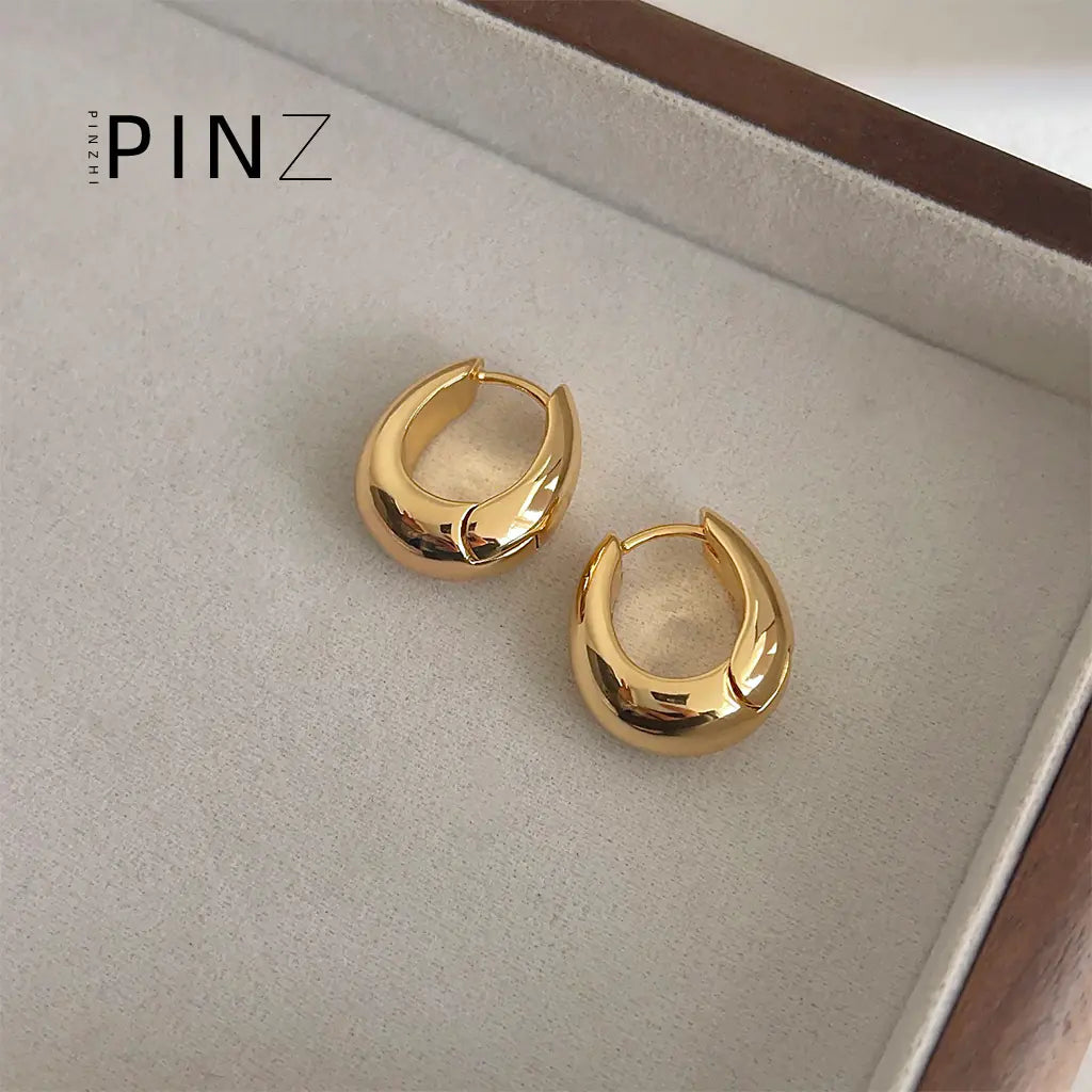 "Upgraded 18K Gold-Plated French Style Earrings"