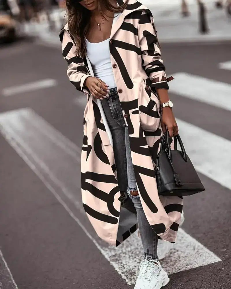 Casual Mid-Length Trench Coat for Women