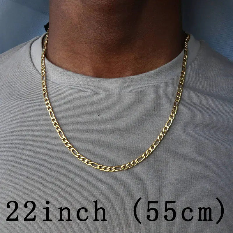2020 Men's Alloy Chain Necklace in Trendy Gold