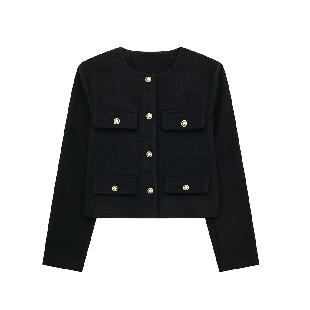 Fashion Casual Flip Trim Short Coat