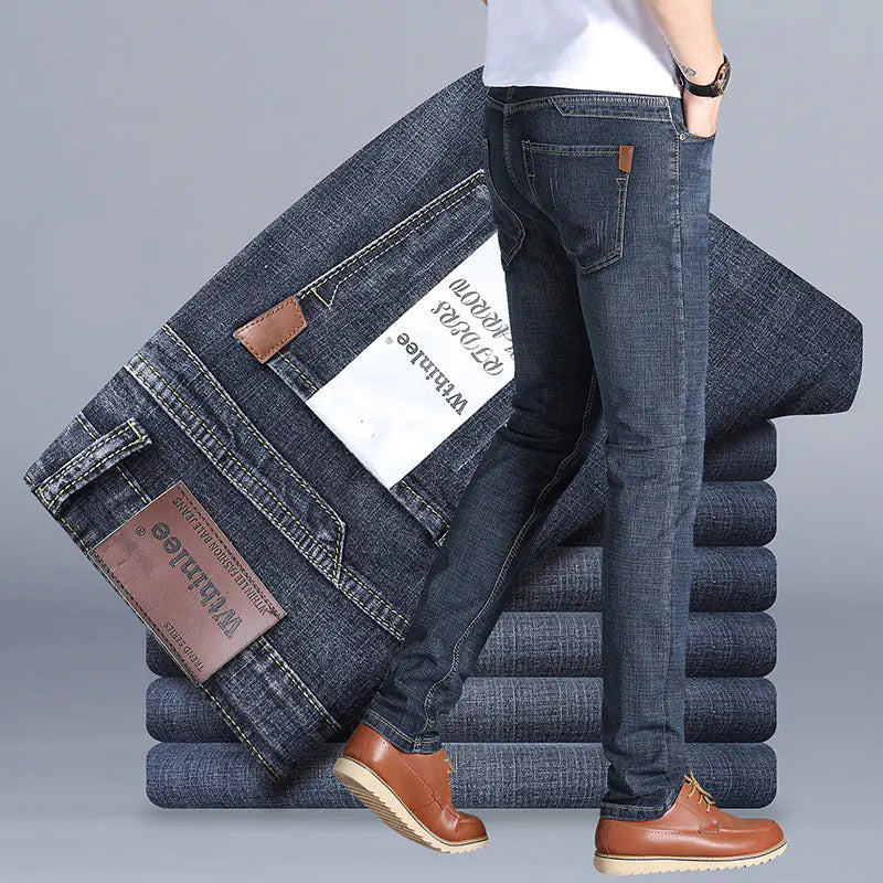 Wthinlee Men's Loose Fit Stretch Denim Business Pants