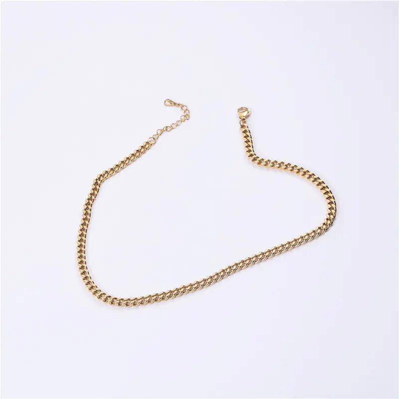 18k Chunky Chain Necklace for Women - Short Style