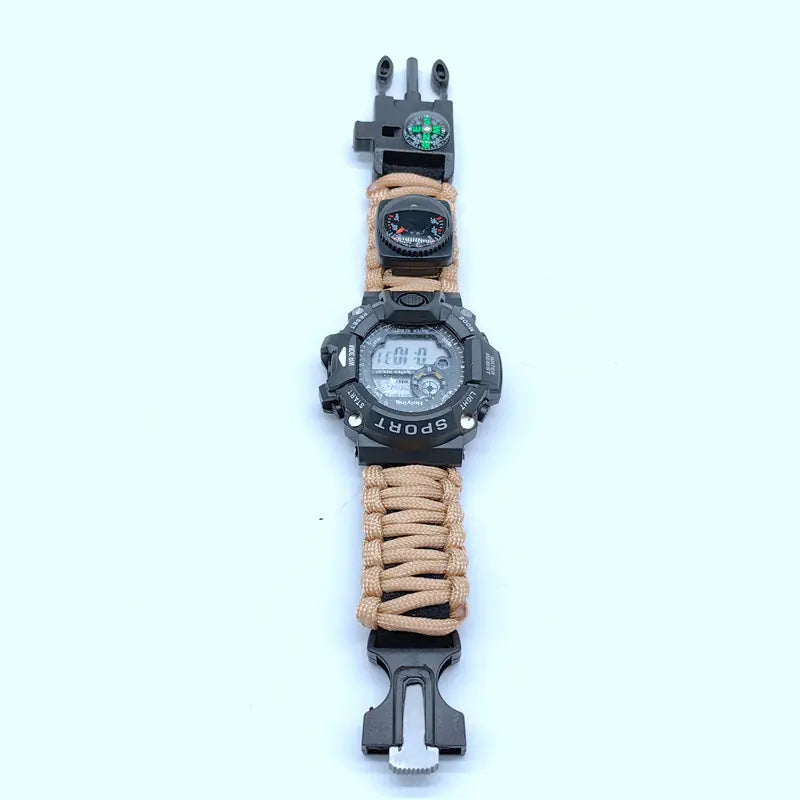 Multifunctional Outdoor Compass Watch with Survival Tools