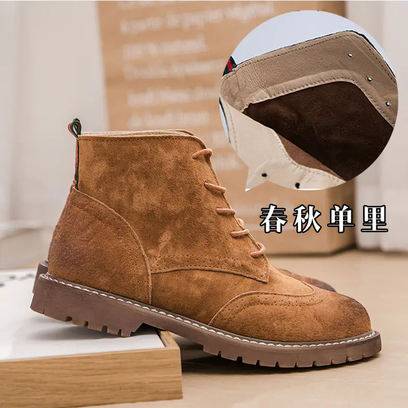 Botas Martin retro de ante con suela gruesa para mujer