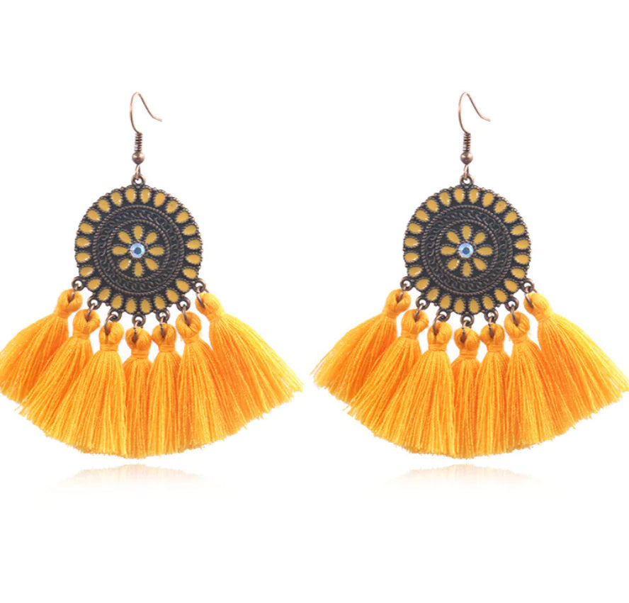Sunflower Tassel Earrings (Tassel Earrings)