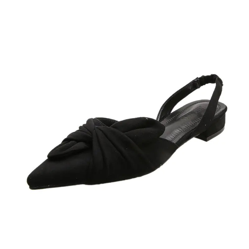 Flat Bottom Bow-Knot Pointed Toe Women's Shoes