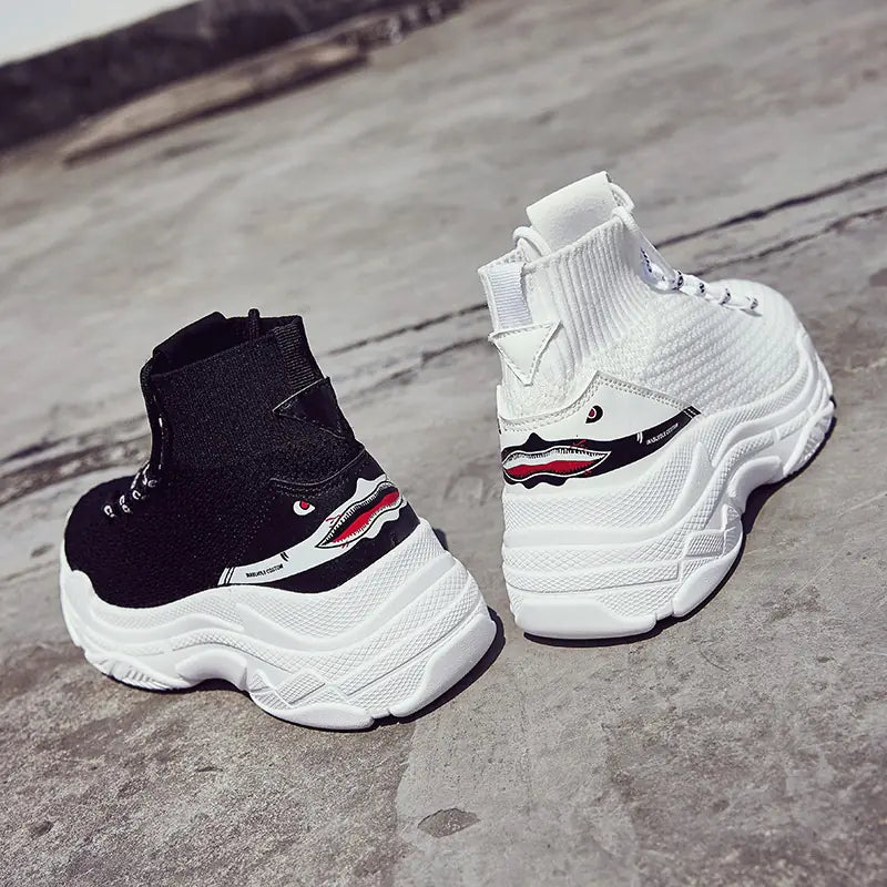 Casual High-Top Sneakers for Men with Chunky Design