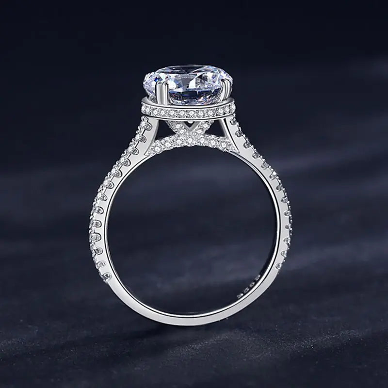 S925 Silver Women's Ring with 2-Carat Simulated Diamond