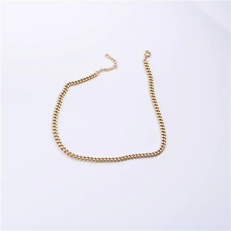18k Chunky Chain Necklace for Women - Short Style