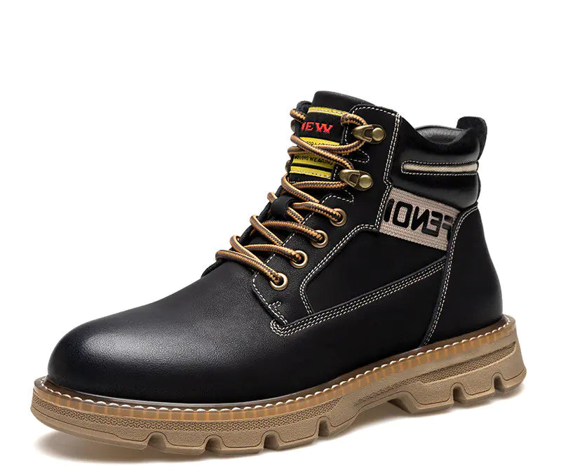 Mid-High Top Male British Style Tooling Boots