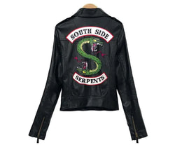 "Chaqueta de cuero PU River Valley Town para mujer"