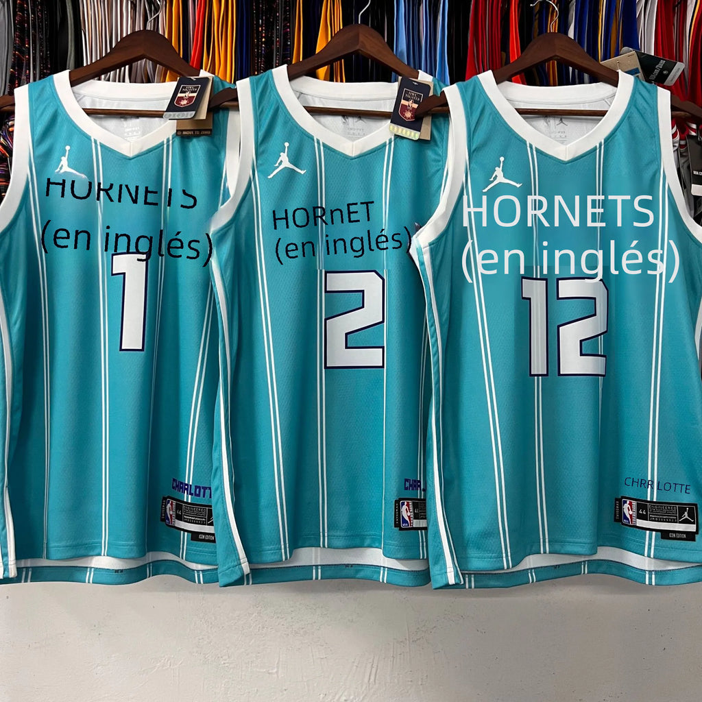 Hornets 2023 Season White Blue NBA Jerseys (Quick-Dry)