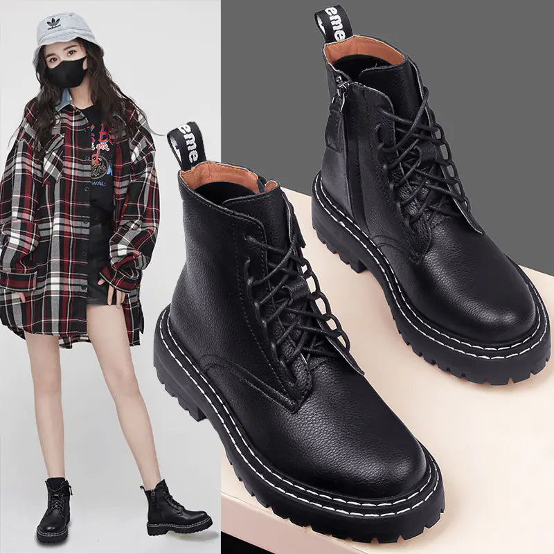 Classic Women's Round-Toe Lace-Up Martin Boots
