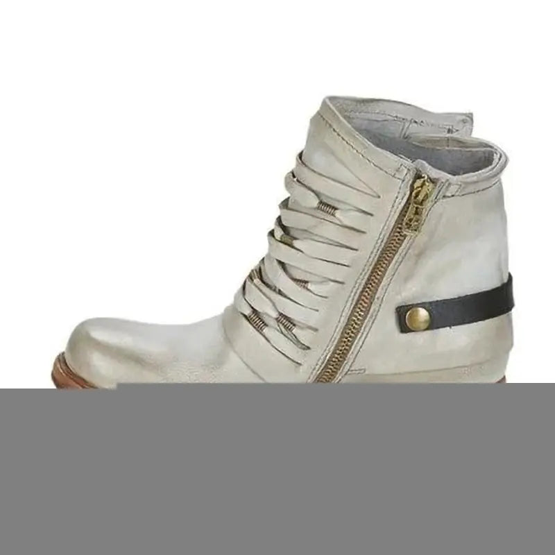 Women’s Chunky Heel Tassel Ankle Martin Boots