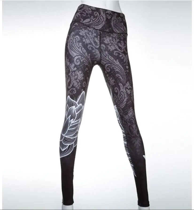 Digital Printed High-Waist Yoga Leggings with Stretch