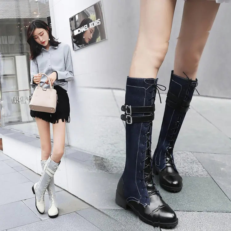 Autumn Women's Over-the-Knee Denim Boots